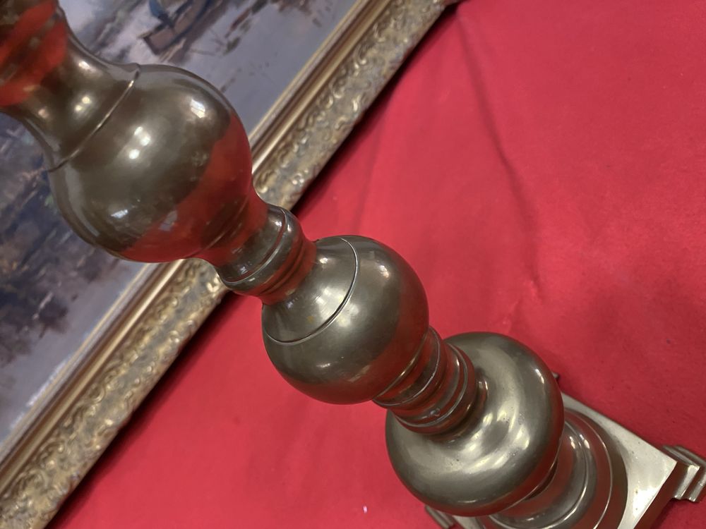 Френски бароков свещник от масивен месинг