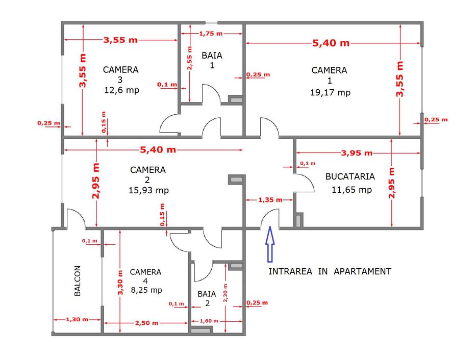 Vând  apartament  4 cam.  Micro 4  2 băi  etaj 3 din 4