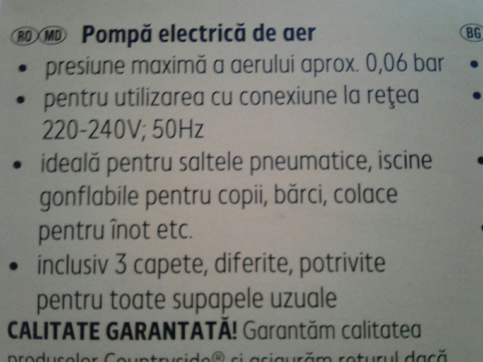 Pompa electrica, de priza casnica, noua, 3 capete, umflare/ dezumflare