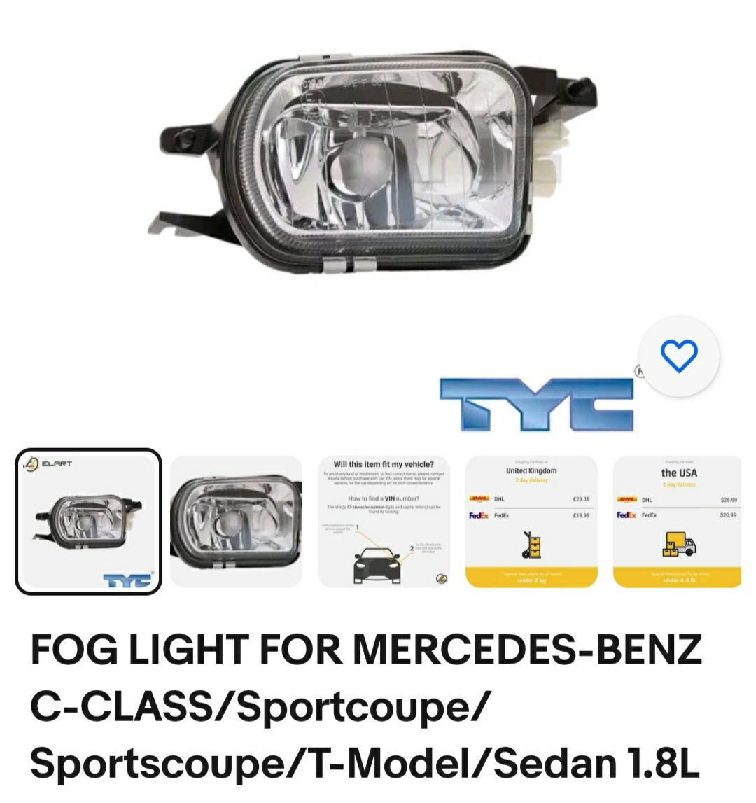 Proiector ceata Mercedes stanga C-Clas W203
