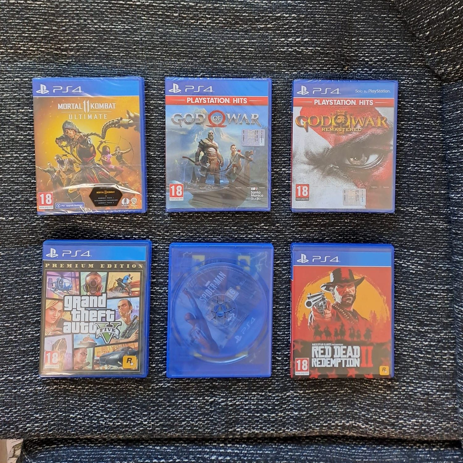 Jocuri PlayStation 6buc GTA MKombat Spider God of War Red Dead Redemt