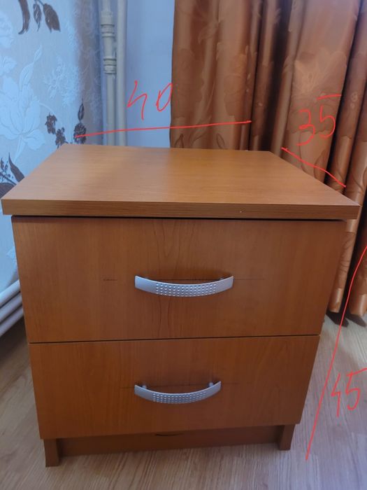 mobila dormitor pat noptiere dulap