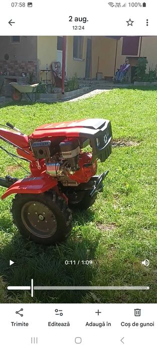 Motocultor 17 cp in garantie cu freza si plug