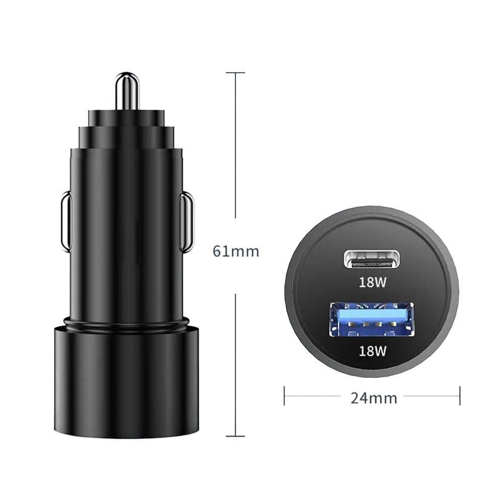 Универсално USB Зарядно с Метален Корпус 12-24V, 2x18W или до 63w