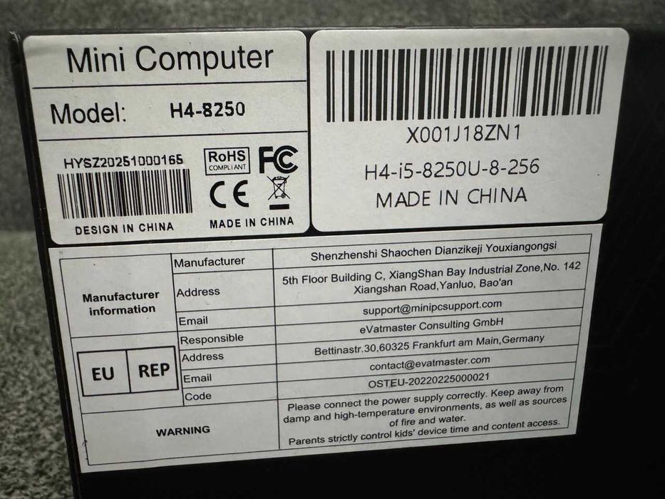 Mini PC / Histton H4 Fanless / i5+8+256 / NOU