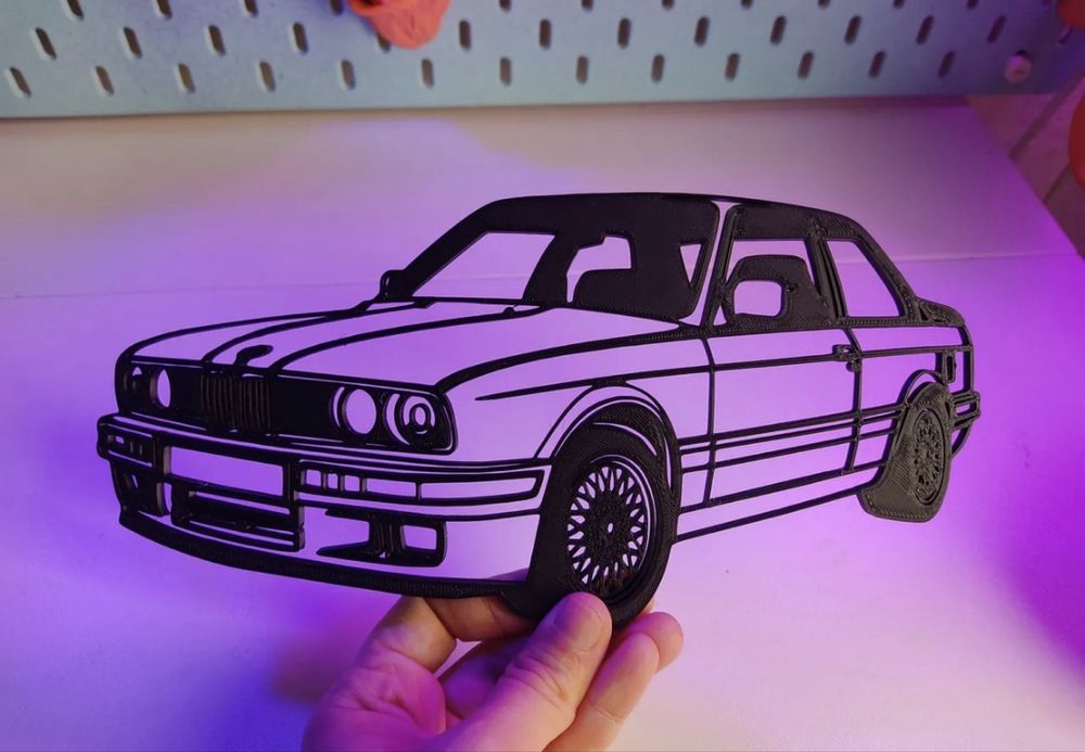 Wall Art, Tablou BMW E30 M3 Siluetă
