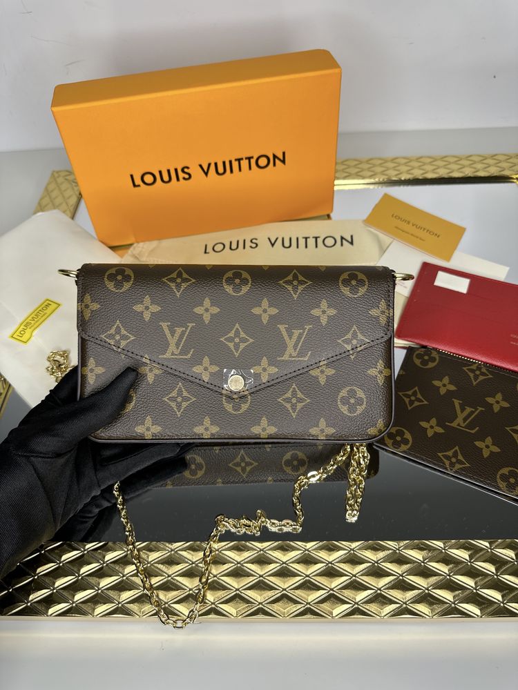 Geanta Louis Vuitton model FELICIE piele canvas 100% cutie cadou