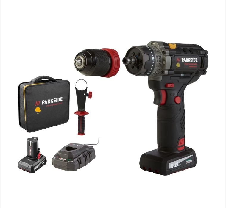 Set Mașină de înșurubat parkside performance 12 v 80 Nm ediție limitat