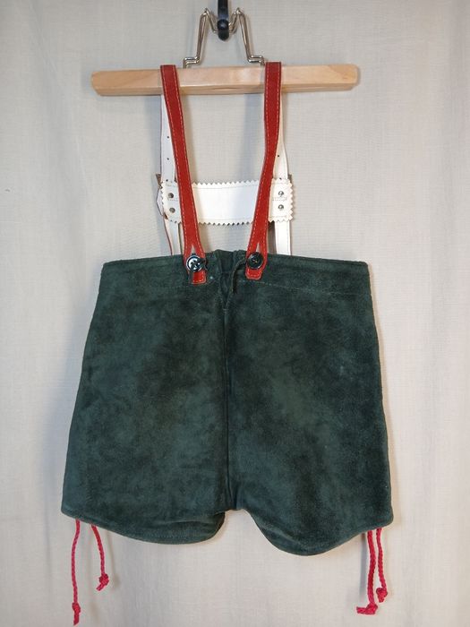 Pantaloni bavarezi copii nr 116 piele Lederhose tirolezi
