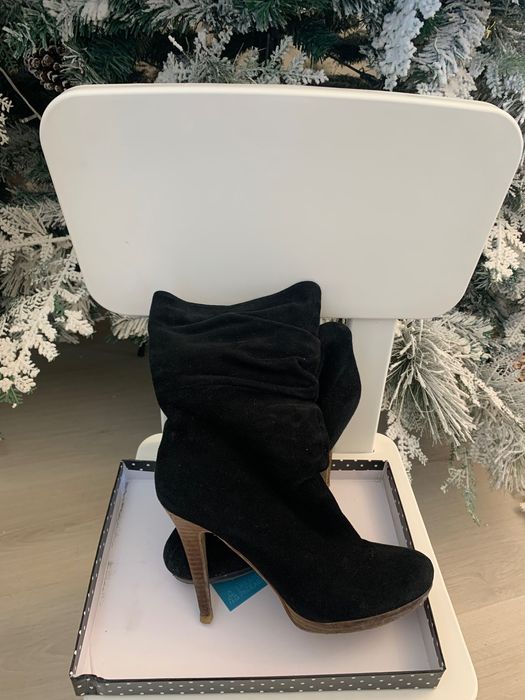 Сапоги зимние замшевые