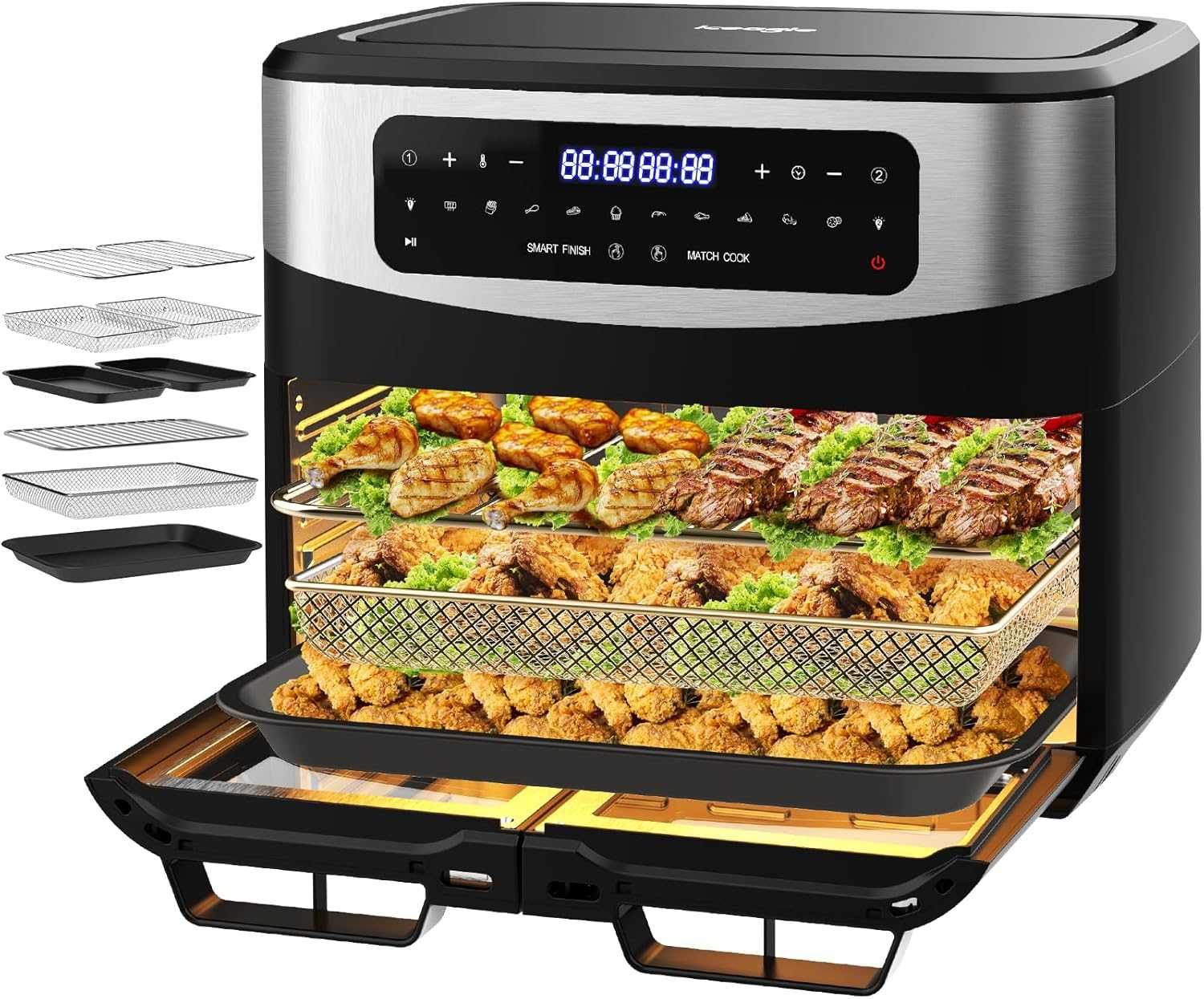 Уред за готвене с горещ въздух и фурна Iceagle 12L KDFO-5511DTW 2600W