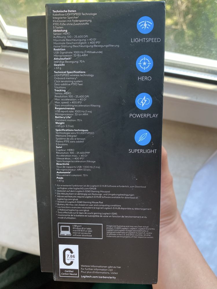 Мышка logitech g pro superlight