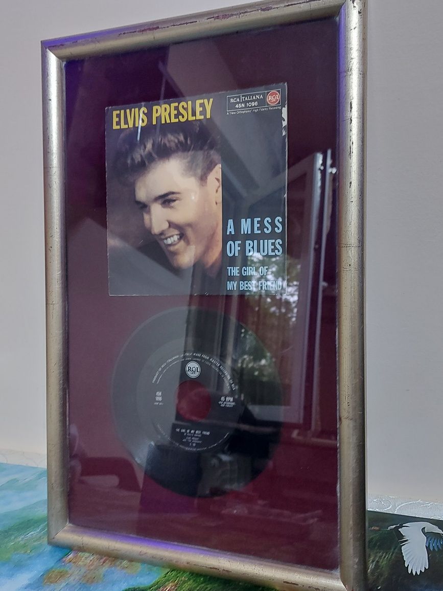 Vinil unicat înrămat Elvis Presley 1960 autentic