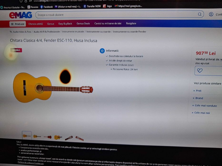 Chitara clasica,4/4,Fender ESC 110,buna invatat