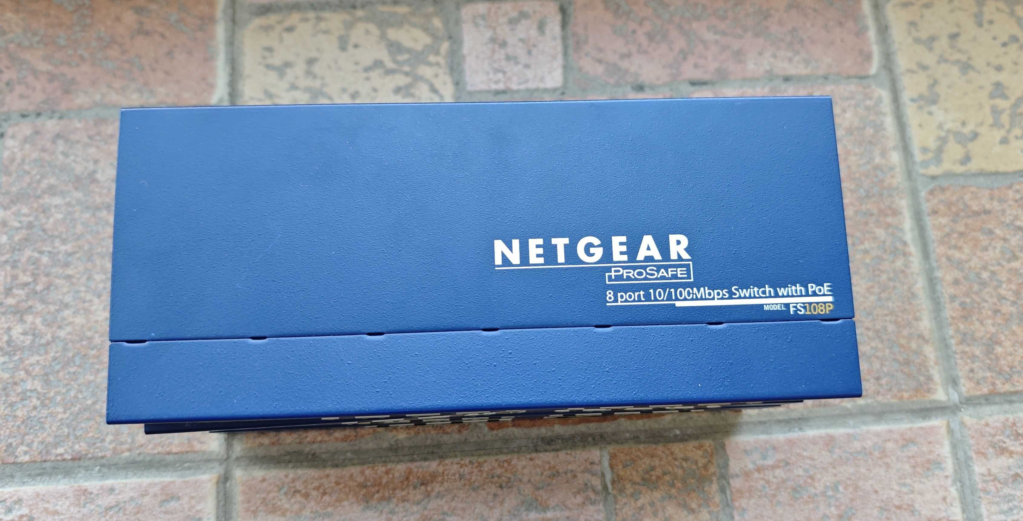 8 портов (4+4) PoE суич Netgear FS108P без адаптор
