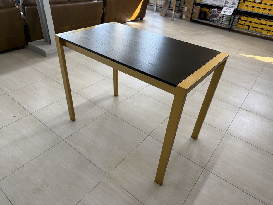 Masă de bar Fuji din metal inox  blat lemn culoare negru  Lumisource