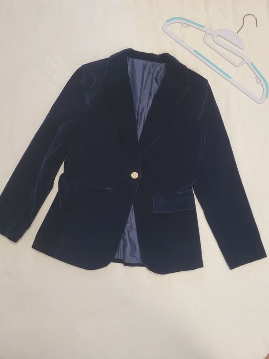 Sacou bleumarin de catifea