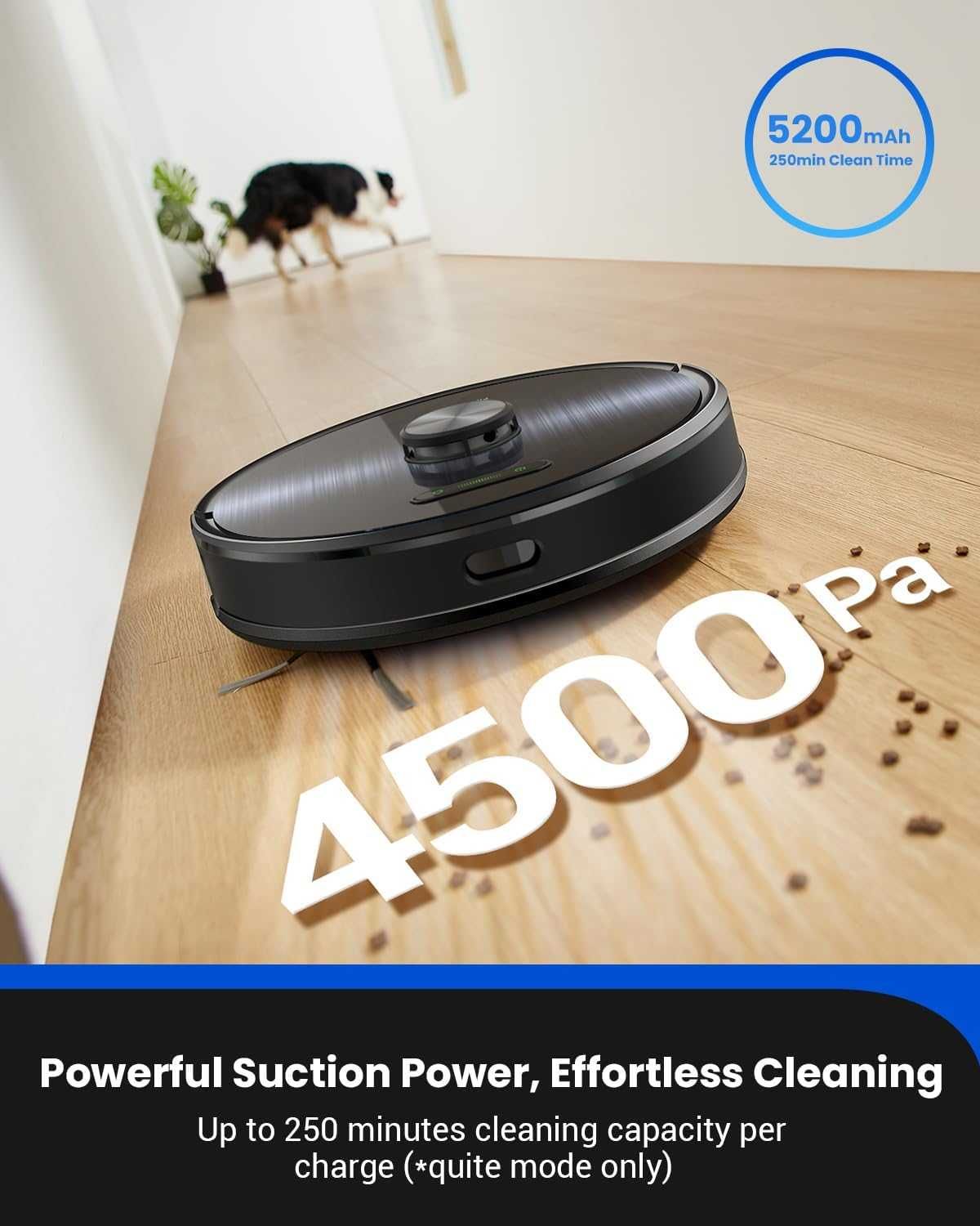 Прахосмукачка робот Proscenic M9 4500Pa Самопочистване, Навигация, Моп