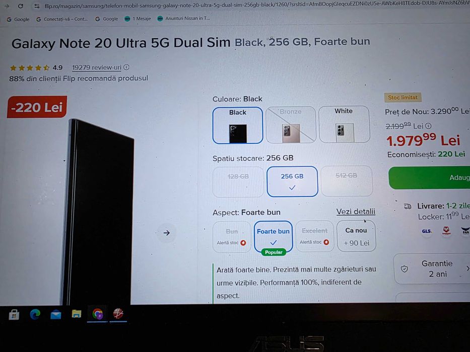 Sams.NOTE 20 ULTRA, 5g,  256/12 !, stare foarte buna,citeste anuntul