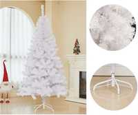 Коледна Снежно бяла или зелена елха с шишарки + пласмасова стойка