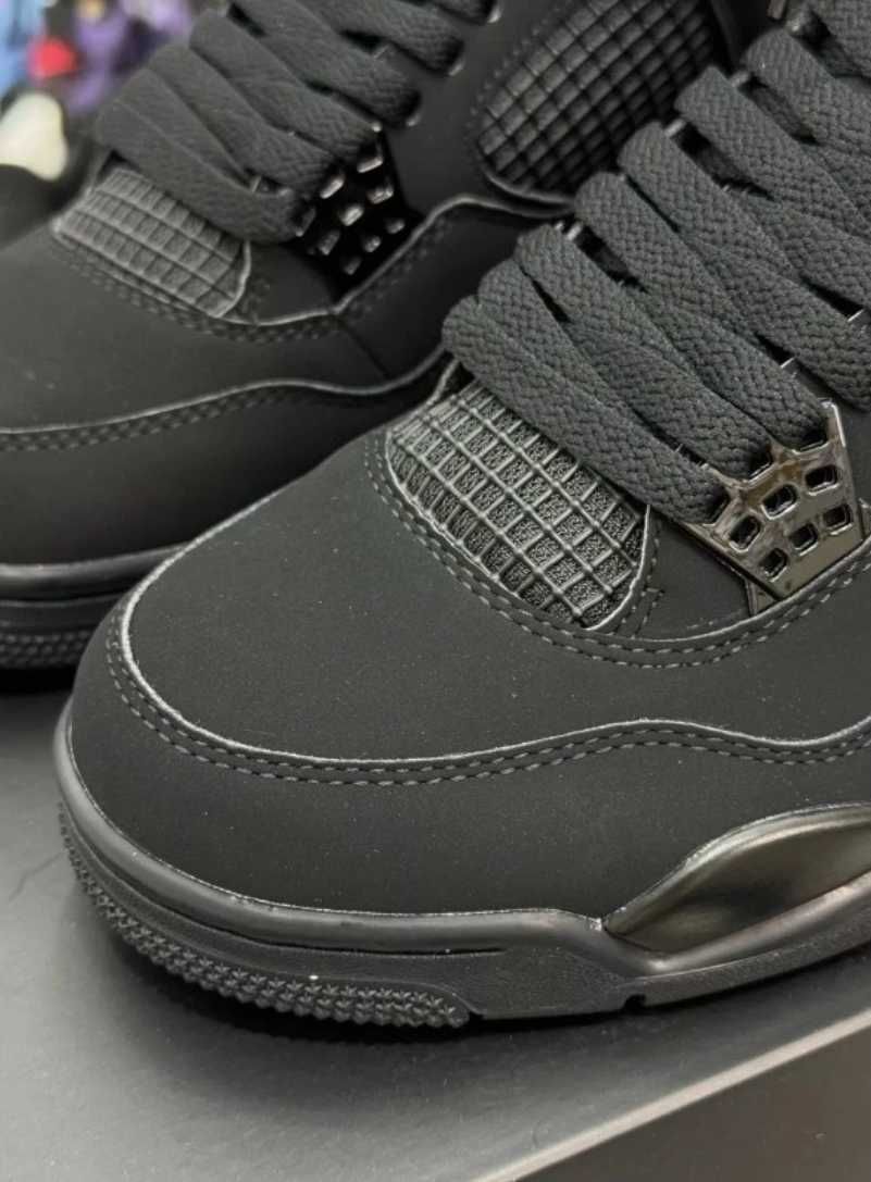 Adidasi Nike Air Jordan 4 BLACK CAT negri - verificare colet -full box
