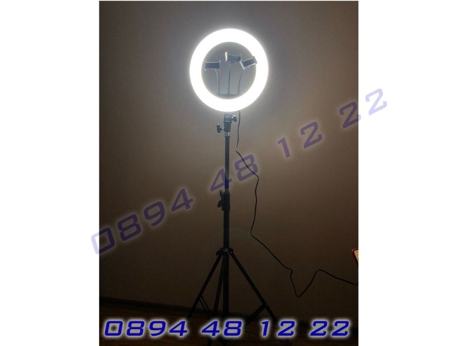 LED Ring Light Рингова Лампа Осветление ЛЕД Ринг Стойка 210см 14 21