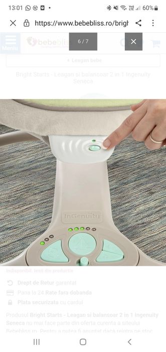 Bright Starts - Leagan si balansoar 2 in 1 Ingenuity Seneca