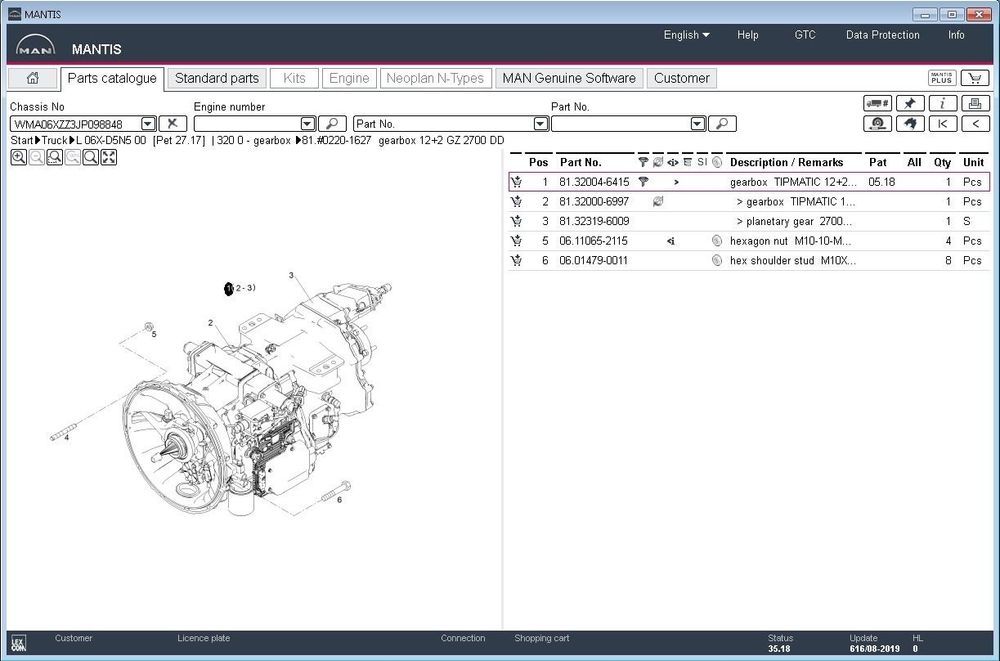 Cutie de viteze automata man tgx 81.32004.6415 grs905
