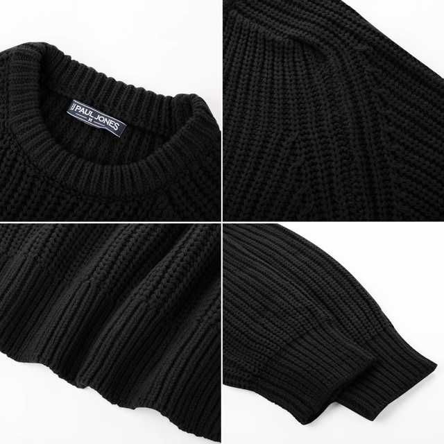 Pulover bărbați tricotat, guler rotund, gri, croială lejeră, M