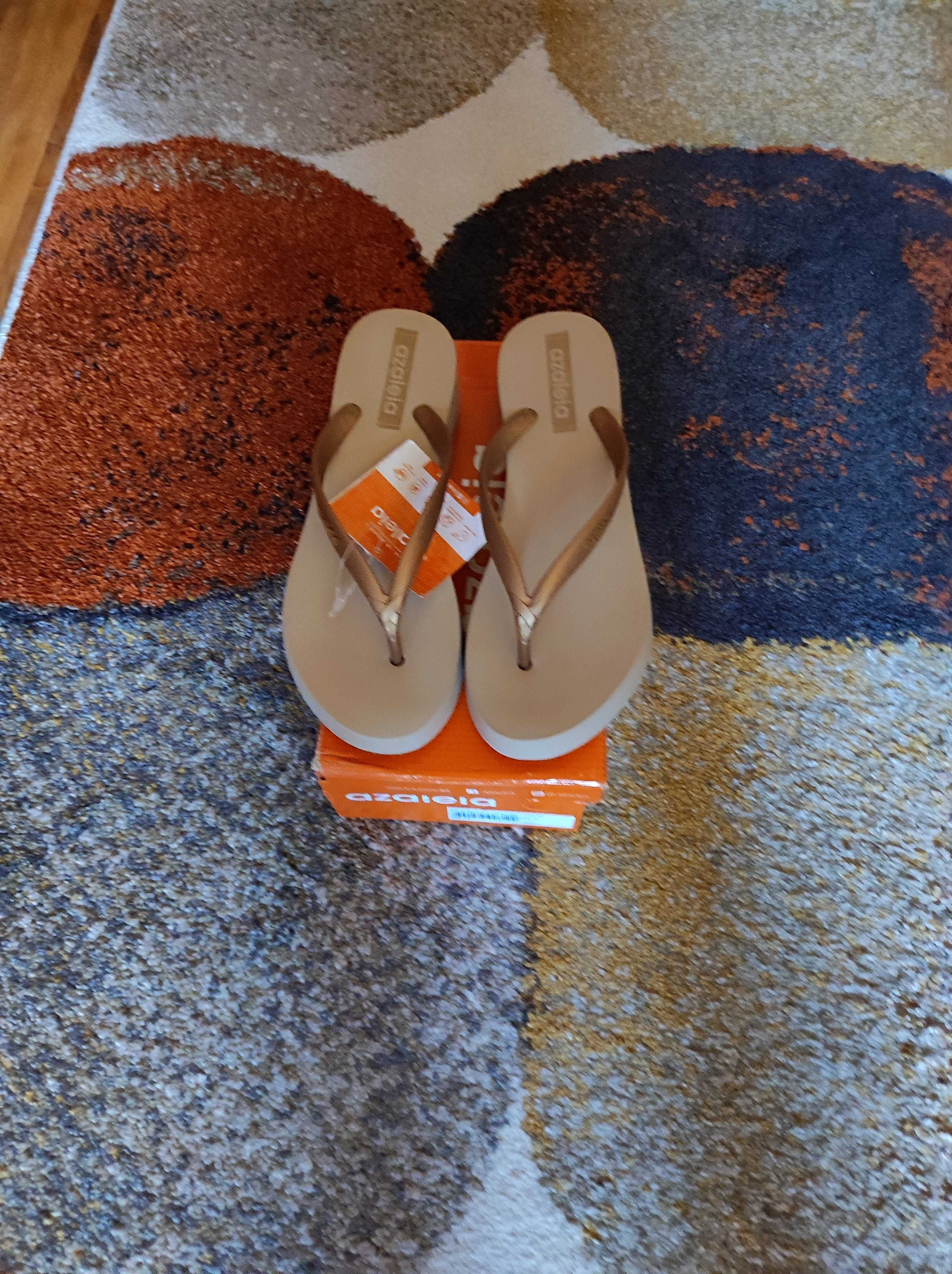 Papuci Dama Azaleia auriu/bej, marimea 39-40