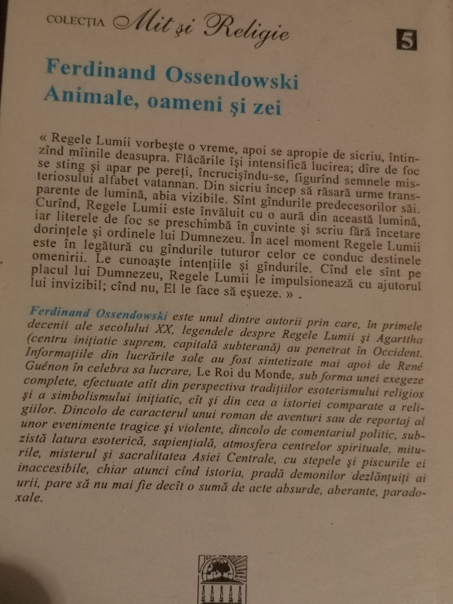 Ferdinand Ossedowski Animale, Oameni și Zei Guenon Tradiție