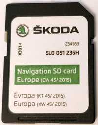 Card SD Navigatie Skoda - Europa ECE 7 -2024 - Original!