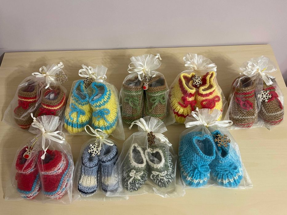 Ръчно плетени детски терлички