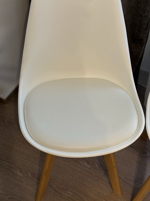 Scaune moderne albe – set 4 bucăți