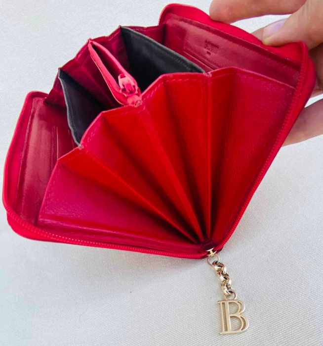 Pierre Balmain Superb Portofel Vintage Orizontal Piele Rosu Original