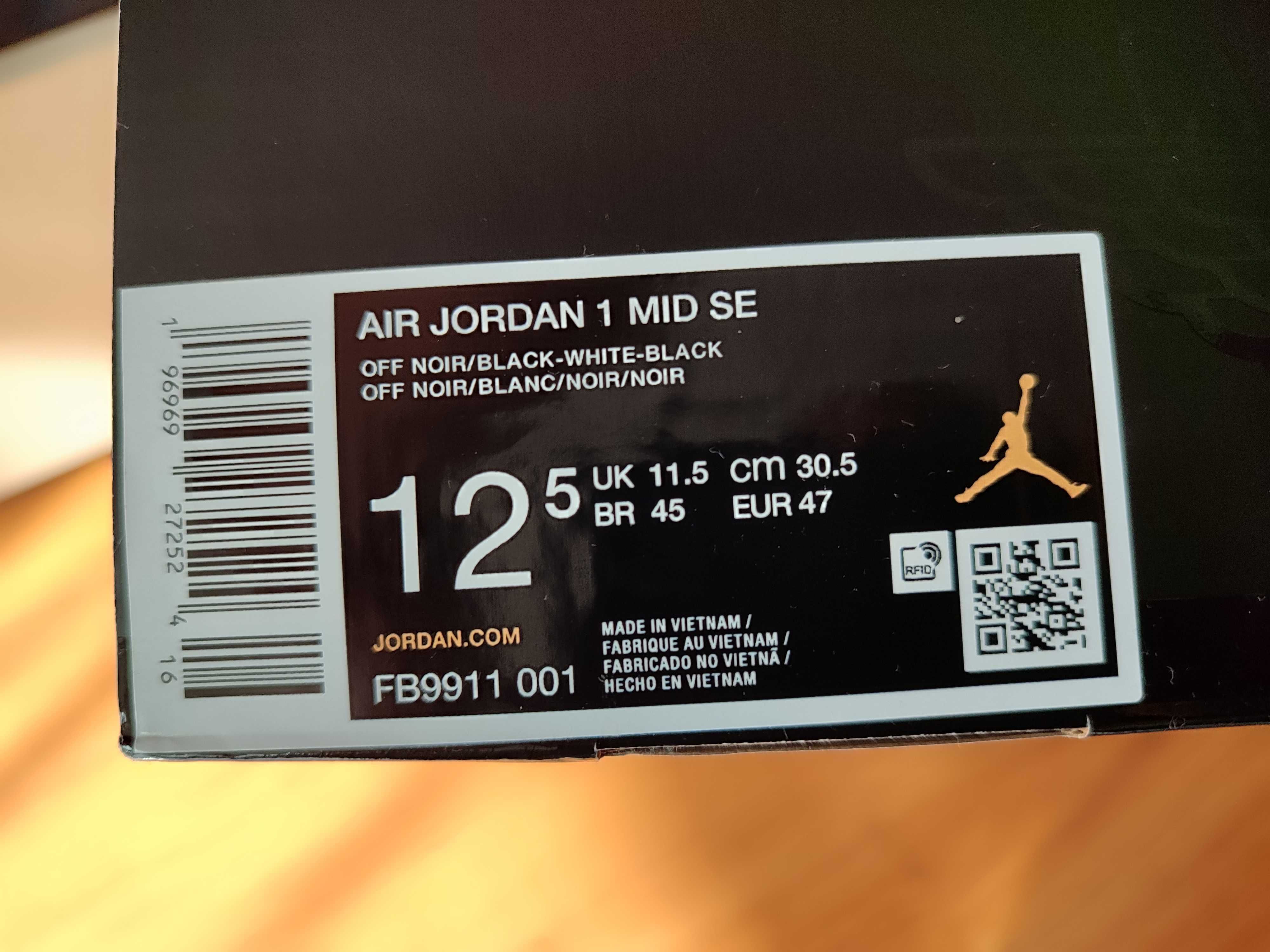 Маратонки AIR JORDAN 1 MID SE, размер US 12.5/ EUR 47