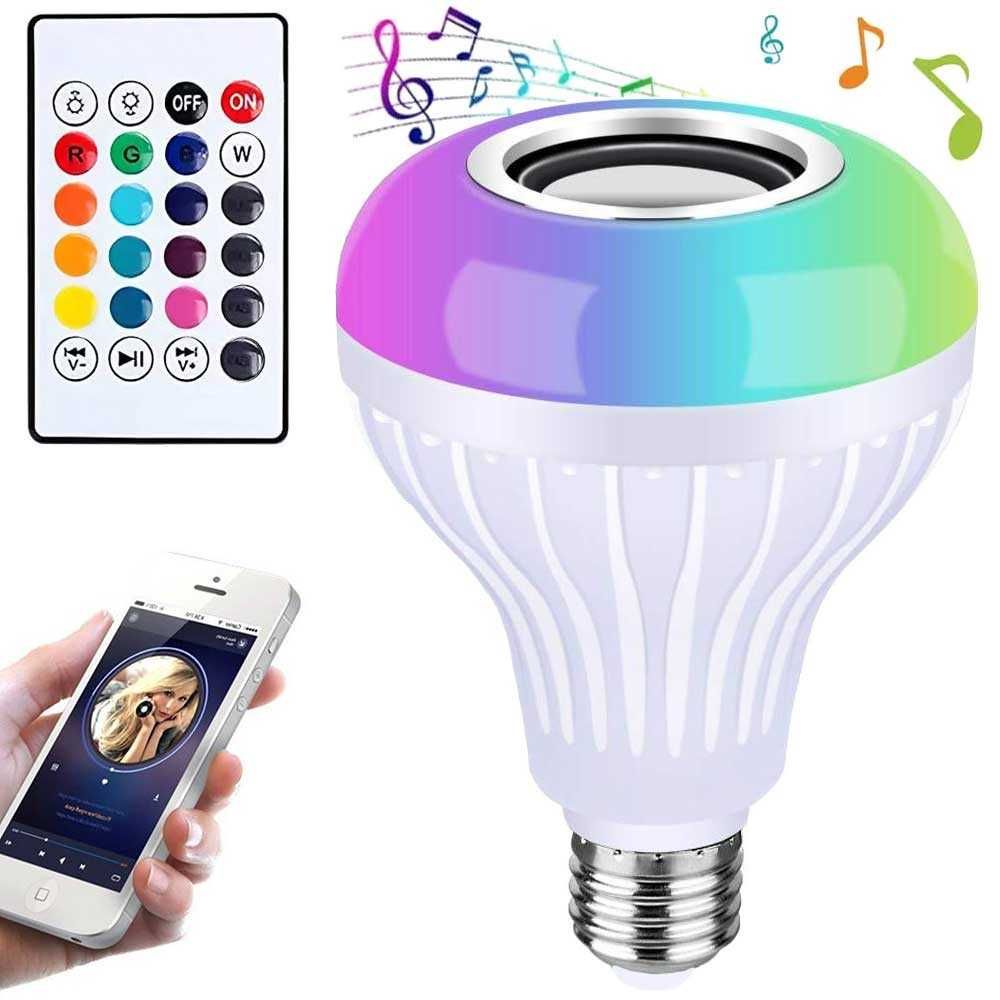 Музикална LED крушка с Bluetooth и дистанционно - 13 цвята