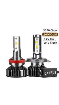 Set Becuri led H1 H3 H4 H7 H8 H9 H11 12-24V Canbus 26000 Lm 110W set