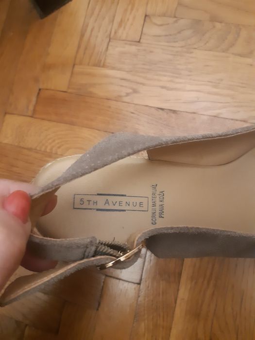 Sandale piele intoarsa naturala 5th Avenue