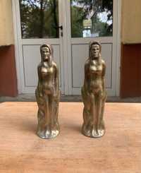 Pereche statuete nud bronz