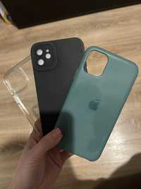 Set 3 huse iphone 11 verde neagra transparenta