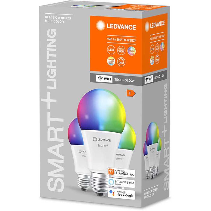 Set 3 becuri RGB WiFi LED Smart LEDVANCE E27 14W 1521lm Sigilate