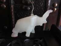 Elefant Alb onyx cadou rar feng shui Germania, miniatura,handmade