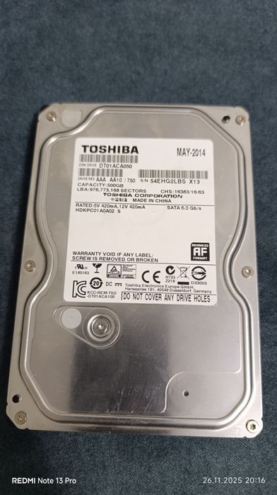 Продам жёсткий диск 500 ГБ