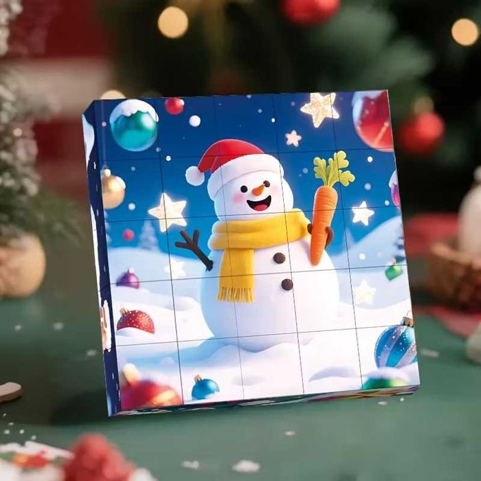 Коледен магнитен пъзел, 25 кубчета