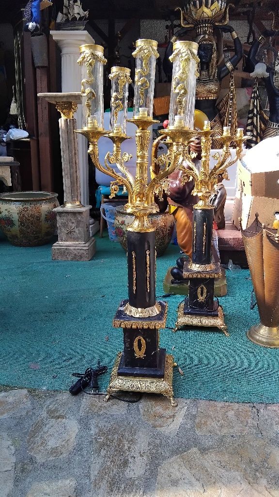 Уникални мраморни красиви старинни свещници!