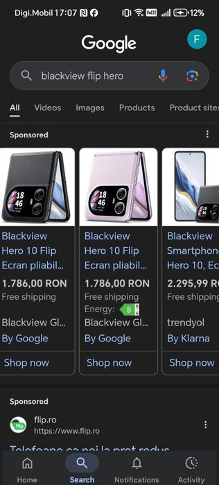 Telefon blackview flip hero 10