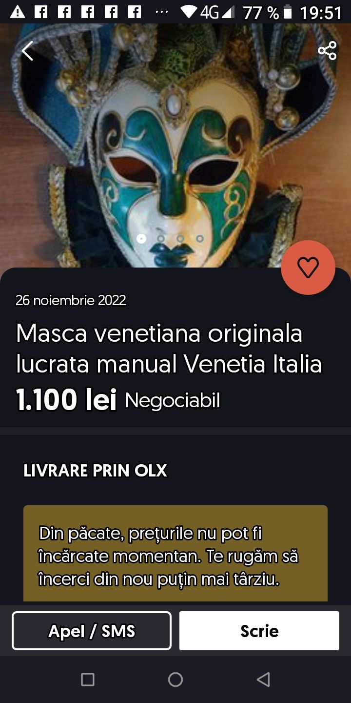 Masca Venetia,originala