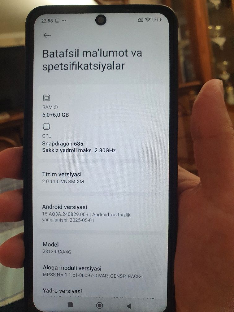Srochna sotiladi Xiaomi Redmi Note 13 12/128Gb Karobka dakument bor