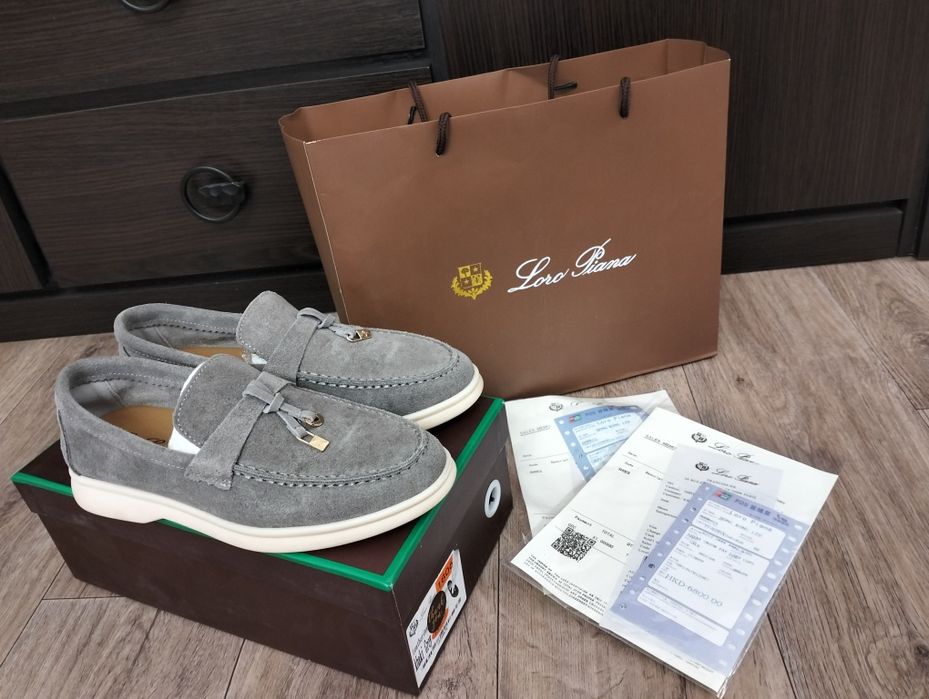 Лоферы граффит замша